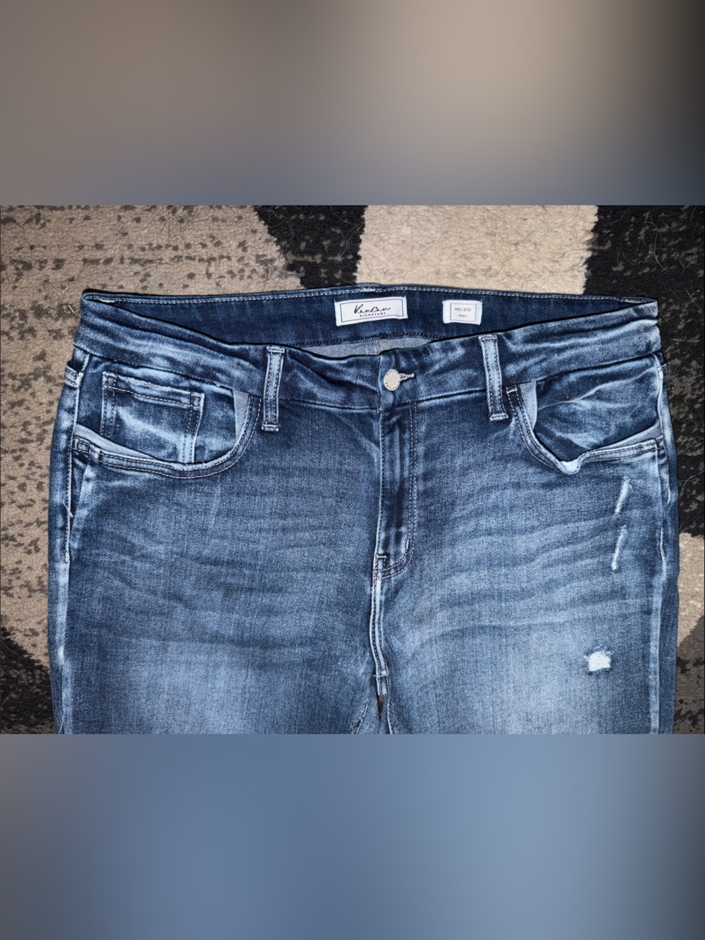 KanCan Washed Blue Distressed Skinny Jeans - Picture 2 of 5